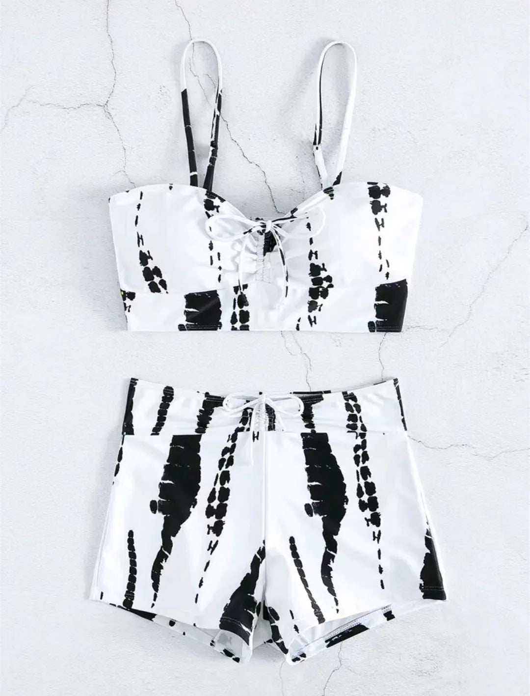 Drawstring Front Shorts Bikinis 2026 High Waist Swimsuit Women Swimwear Female Bathers Bathing Swimming Swim Suit Beachwear