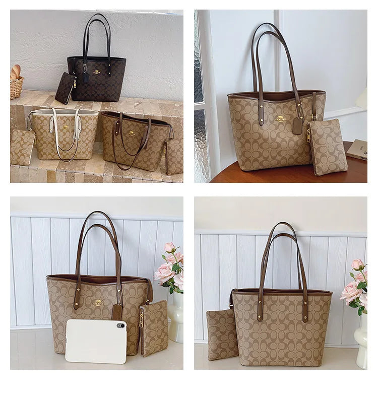 European and American Fashion Printed Large Capacity Women's Bag 2026 New Trendy Retro Luxury Single Shoulder Tote Bag
