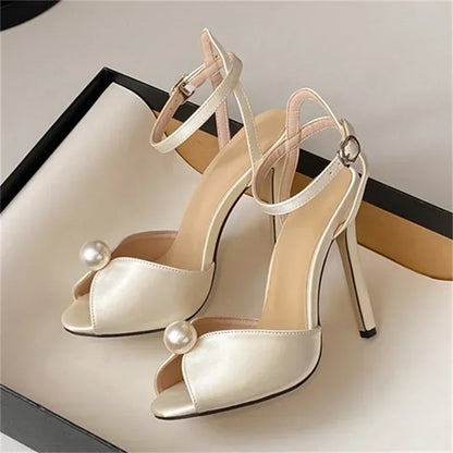 Sexy Open Toe Sandals Woman Ankle Buckle Strap Stiletto Heels Party Prom Shoes Summer Pumps Luxury Sandals High Heels Slides