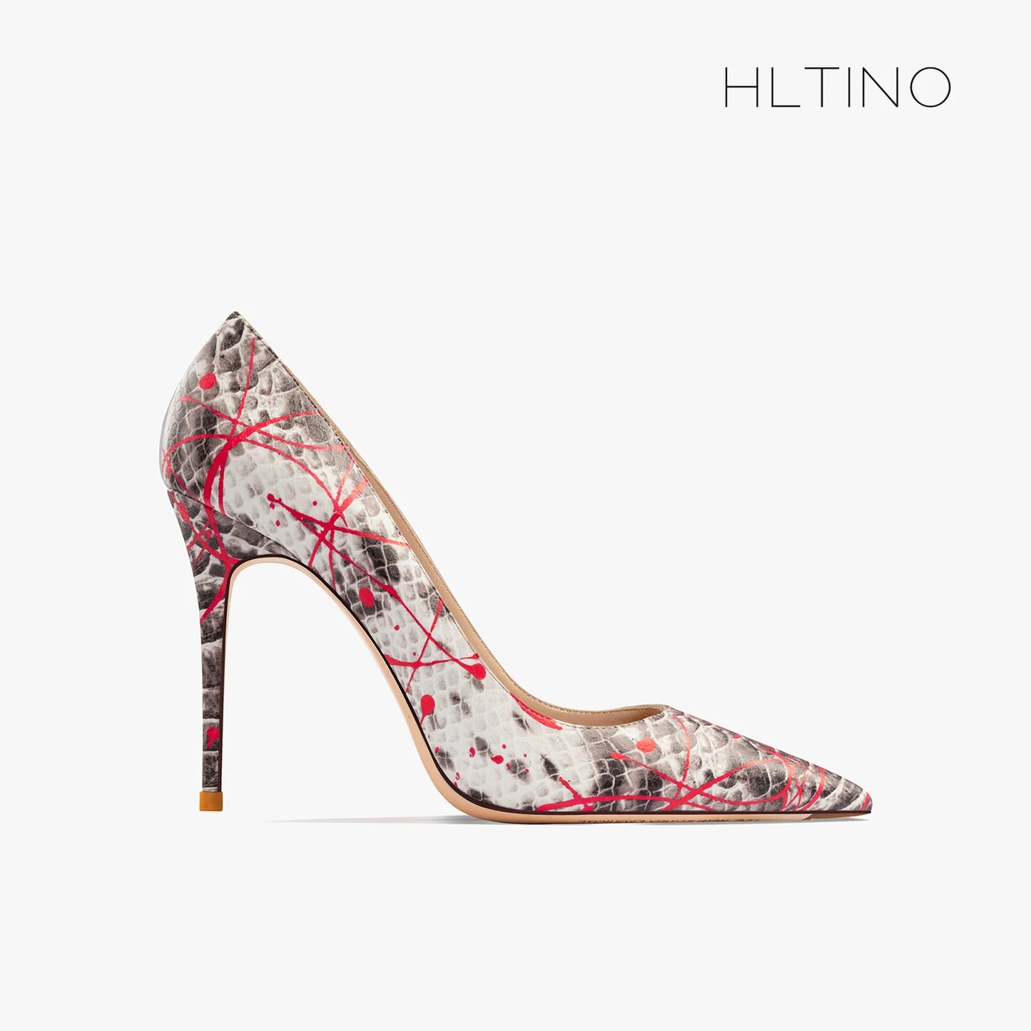 Elegant Woman Heel Shoes New Serpentine pattern Pointed Toe Shallow High Heels Fashion Party Pumps Luxury Designer Women's Shoes