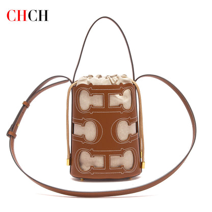CHCH Women's Shoulder Bag 2026 Spring Hollow Design Handbag High Quality Detachable Shoulder Strap16.5*10*22.5cm