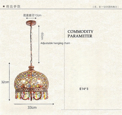 design lamp pendant lighting crystal Bohemia Retro droplight Iron handmade pendant lights for restaurants hanging lights bedroom