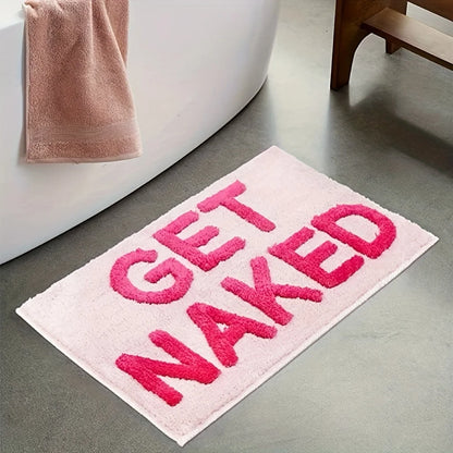 Get Naked Bath Mat Cute Bathroom Rugs Non Slip Microfiber Bath Rugs Funny Bathroom Decor for Apartment Pink Bath Mat for Bathtub