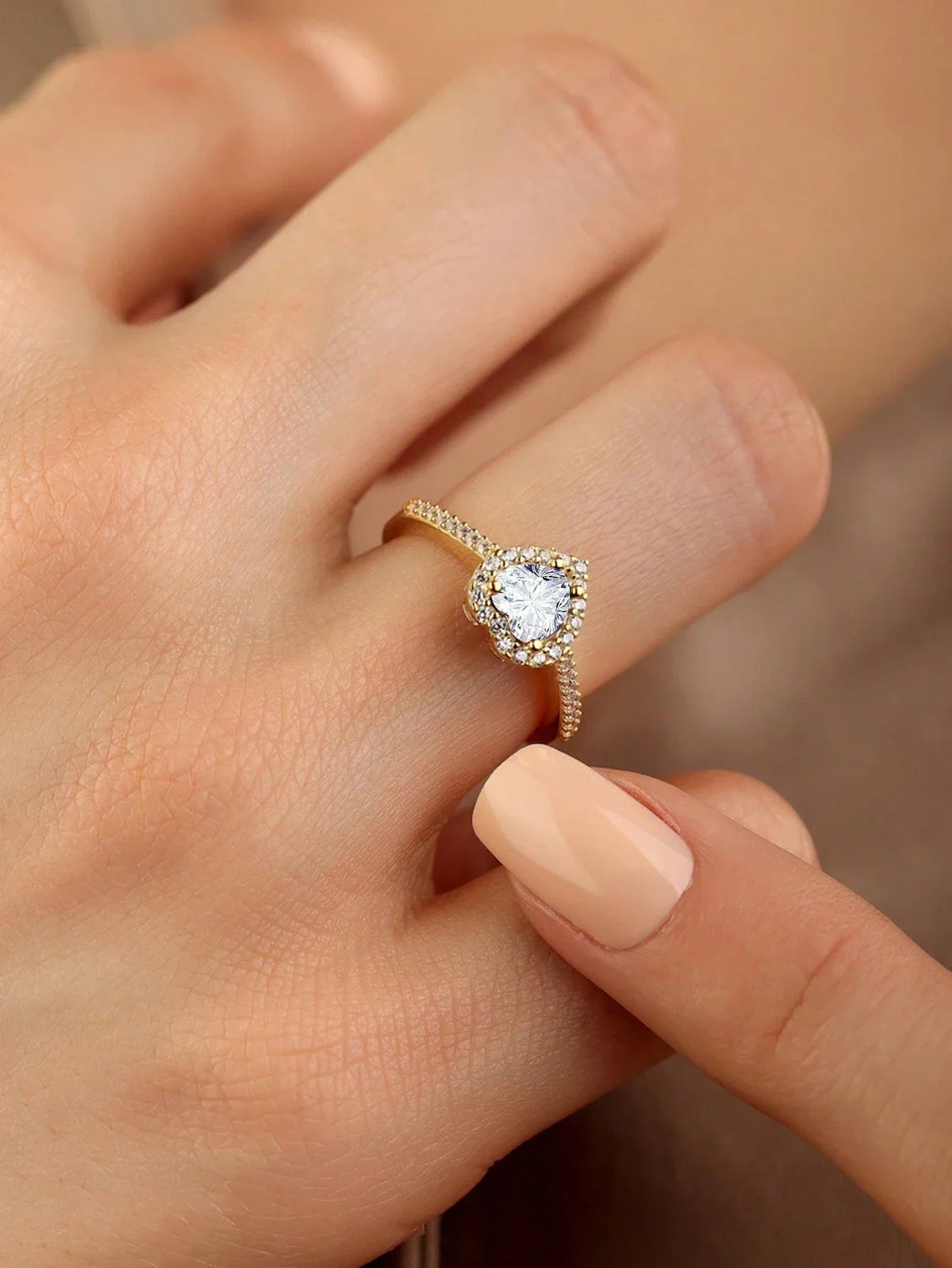 Gorgeous Zircon Romantic Love Heart Ring for Women Engagement Wedding Real 925 Sterling Silver Luxury High Quality Fine Jewelry