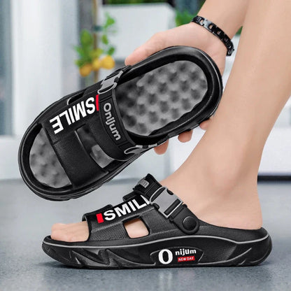 Summer Men's Massage Slippers Indoor Outdoor Sandals Beach Comfortable Soft Slides Clogs Casual Shoes Men Women Home Slippers