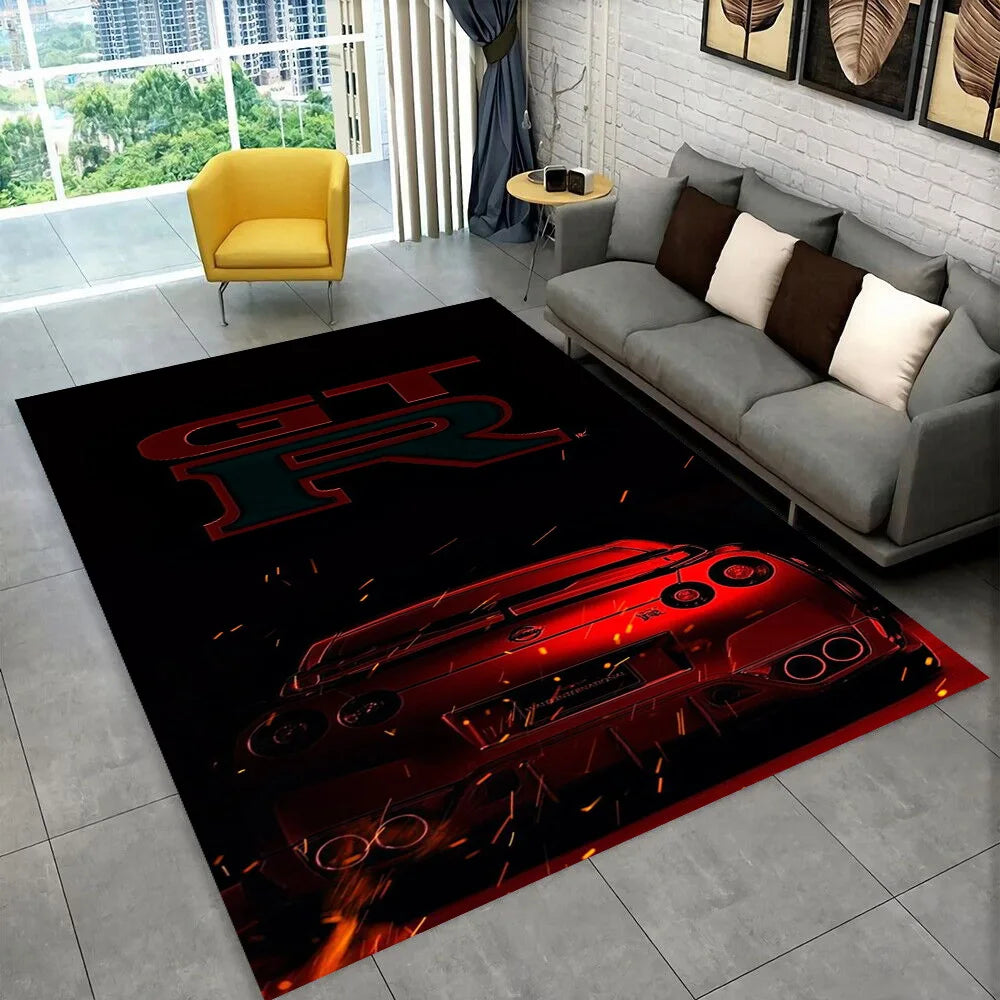 GTR Racing Car N-Nissan Logo 3D Carpet Rug for Home Living Room Bedroom Sofa Motorcycle Doormat Decor,kid  Area Rug Floor Mat