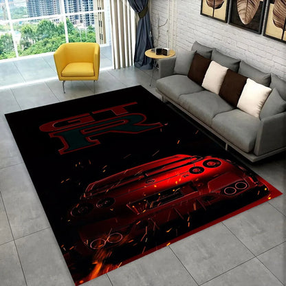 GTR Racing Car N-Nissan Logo 3D Carpet Rug for Home Living Room Bedroom Sofa Motorcycle Doormat Decor,kid  Area Rug Floor Mat