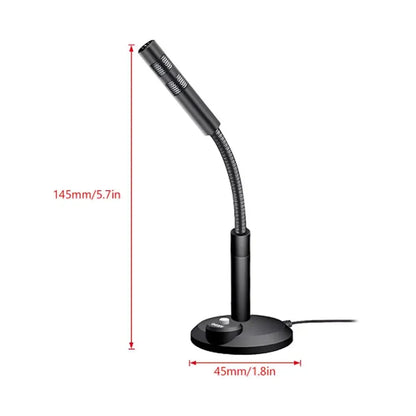 Mini 3.5mm Studio Microphone USB Desktop Wire Gaming Mic Speech Mic Stand Holder For PC Notebook Podcast Recording Studio