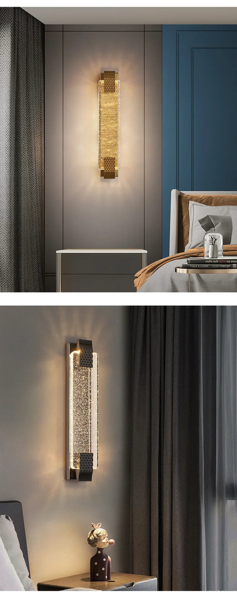 Modern Luxury Crystal Wall Lamp Bedroom Bedside Corridor Stairway Hallway Restaurant Kitchen Background Wall Led Light Sconce