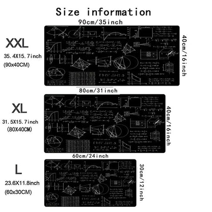 mathematical formula MousePad Mouse Pad Large Computer Office Table Mat XXL Anti-slip HD Gaming Keyboard Mousepads Long Desk Mat