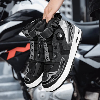 Winter Warm Motorcycle Boots Men Motorbike Sneaker Microfiber Leather Adventure Moto Touring Boots Motorcyclist Shoes Anti-slip