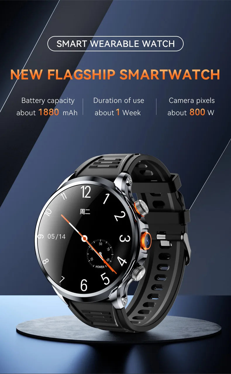 4G Network Smart Watch Google Play Maps 1.95-inch 3D SIM Card Download APP Camera GPS WIFI NFC Call Android Men Women Smartwatch