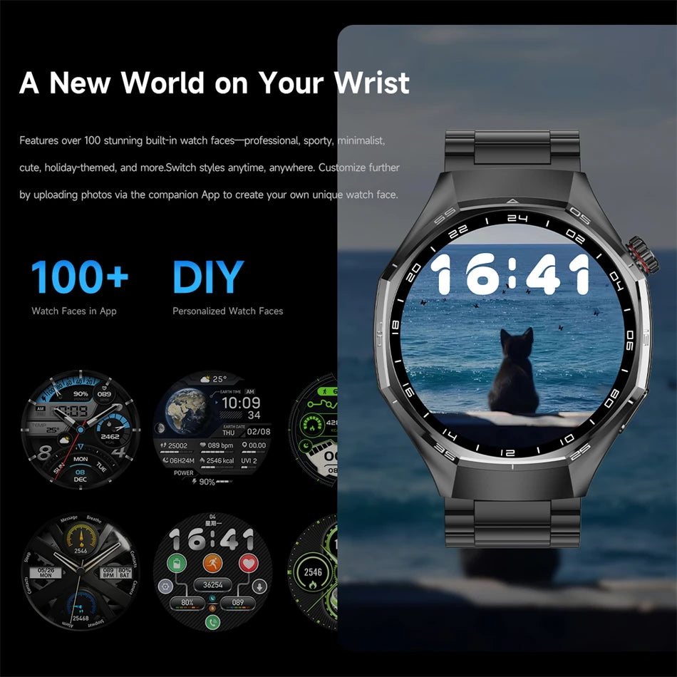 2026 New Global Version Watch 6 Pro GPS Smart Watch Men AMOLED Screen Sports Fitness Track Bluetooth Call Waterproof Smartwatch