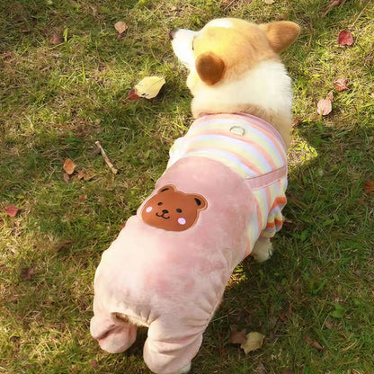 Autumn Winter Pet Dog Soft Fleece Clothes Warm Jumpsuit Coat for Small Medium Large Dog Cat Puppy Jacket Sweater with Leash Ring