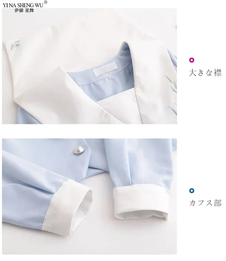 Japanese School JK Uniform Long Short Sleeve Shirt Pleated Skirt Suits Teenage Girls Cheerleading Chorus Party Sailor Uniforms