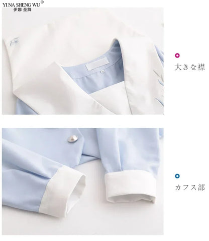 Japanese School JK Uniform Long Short Sleeve Shirt Pleated Skirt Suits Teenage Girls Cheerleading Chorus Party Sailor Uniforms
