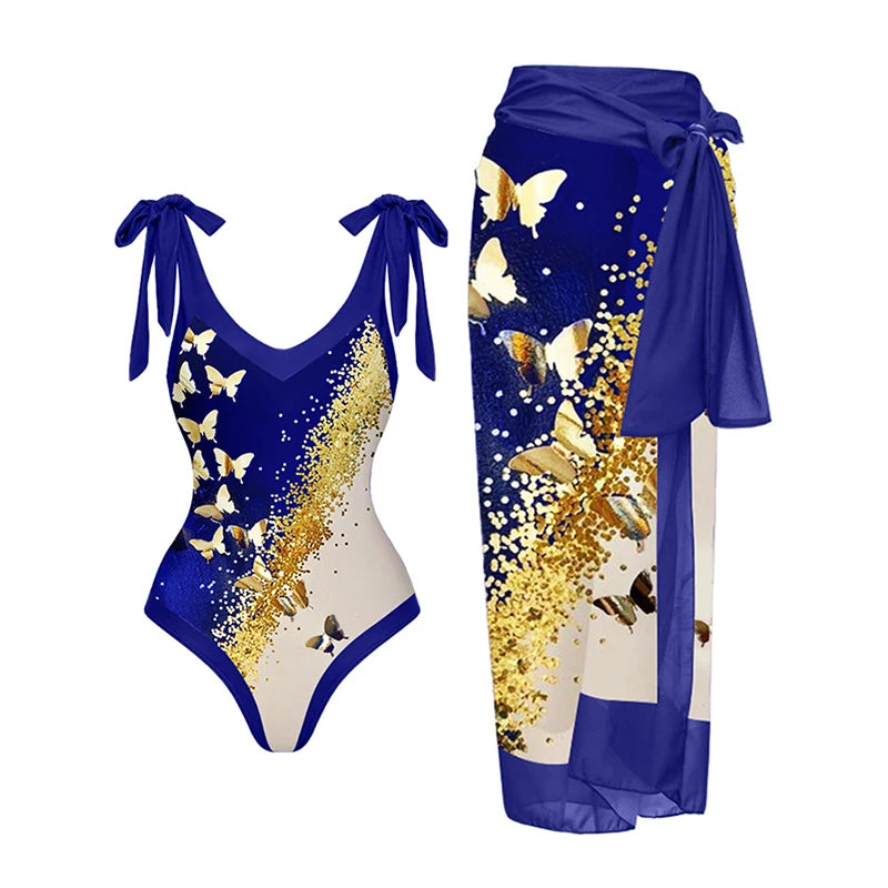 Two Piece Bikini Sexy Women Bandeau Biquini Female Swimsuit 2026 Print Push Up Swimwear Skirt Bathing Suits Cover Up Beachwear