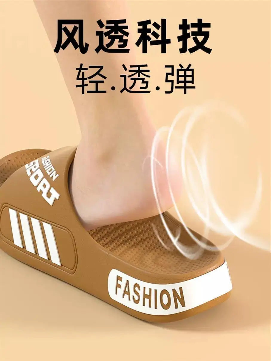 Big Size 48-49 Men Slippers Summer Flat Sole Home Slippers For Women Man Open Toe Trend Slides Couple Light Beach Shoes Sandals