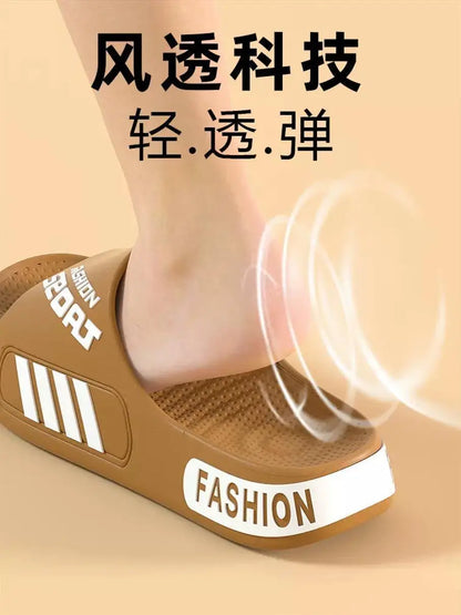 Big Size 48-49 Men Slippers Summer Flat Sole Home Slippers For Women Man Open Toe Trend Slides Couple Light Beach Shoes Sandals