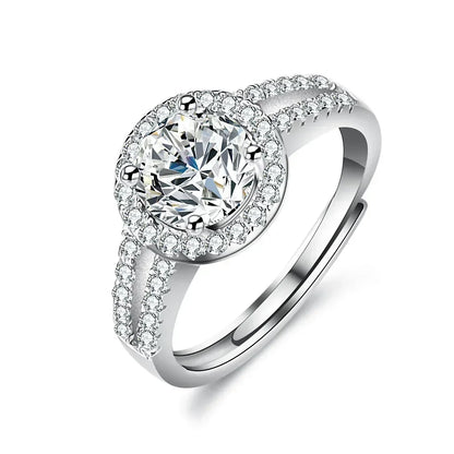 White Gold Platinum PT950 Ring for Women with 1 Carat Moissanite - Diamond Set, Fashionable Choice