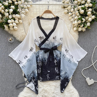 Summer Girls Sexy Hot Sweet Transparent Suspender Mini Dress Women Elastic Waist And Backless Strap Lolita Pajamas Bubble Skirt