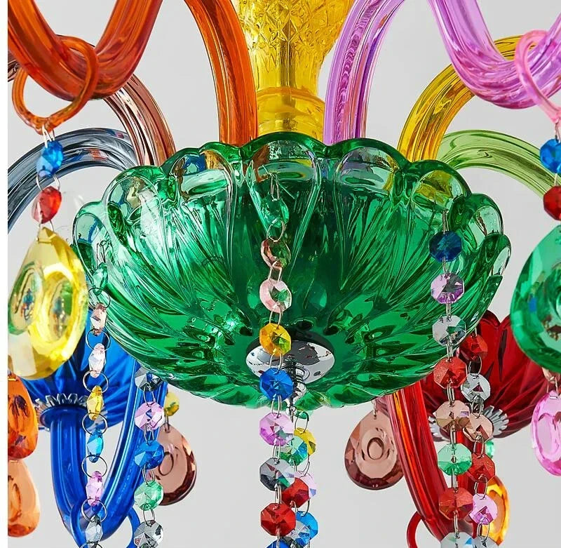 Modern Makaron Colorful Crystal Chandelier Lights Crystal Decora Lighting AC Guaranteed 100% Crystal Pendant Lamp