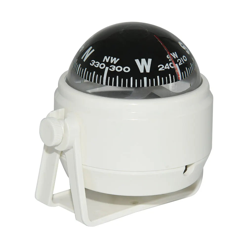 Ball Shaped Boat Compass Vehicle Navigation Car Compass with Dial Sea Pivoting Marine Boat Compass Black/White for Outdoor