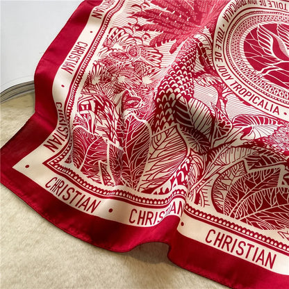Print 70cm Silk Satin Headkerchief Women Luxury Design Neck Tie Scarf Female Hair Hand Wrist Foulard Shawl Hijab Bandana