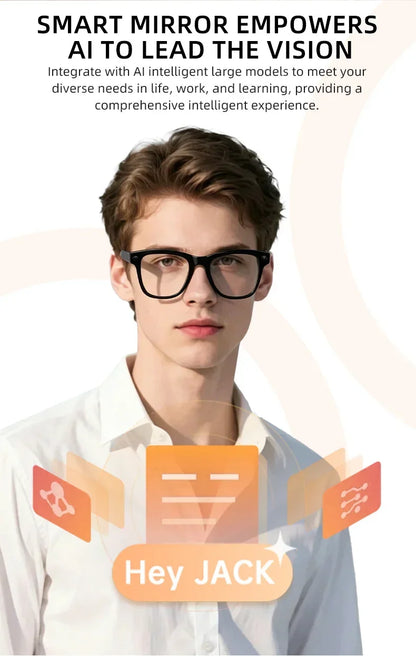 Smart Glasses with Camera 8MP HD Photo Video Recording EIS Anti Shake 1400mAh Charging Case WiFi Sync Transfer for Men Women