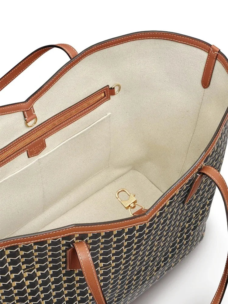 Luxury Brand Tote Bag Woman Classic Monogram Print Coated Canvas Handbag Large Capacity Shoulder Bag With Removable Zipped Pouch