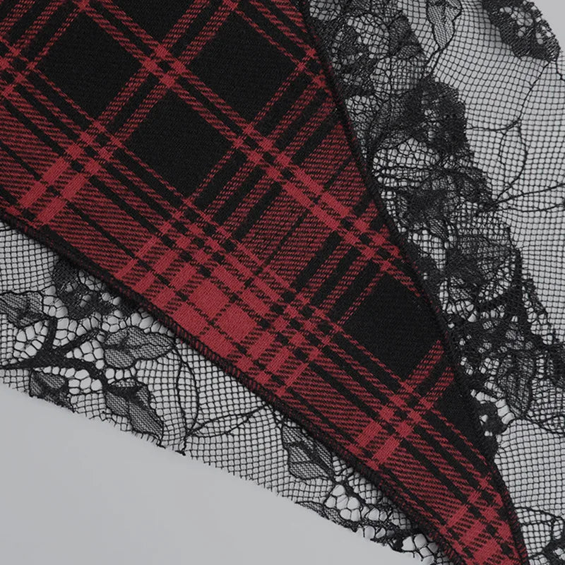 Plaid Print Patchwork Irregular Mini Kpop Casual Skirt Hot Girl Summer All Match Gothic Aesthetic Grunge Streetwear Ruffle Skirt