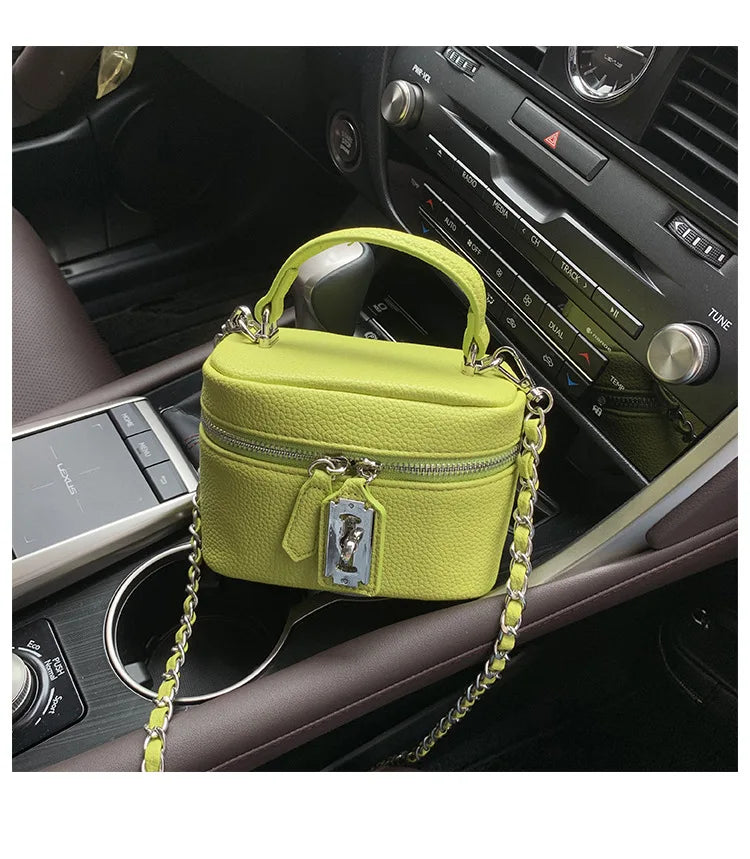 Women Square Handbags 2024 Summer Fashion Chains Crossbody Bags Texture PU Shoulder Bag Elegant Chic Mini Mobile Phone Bags