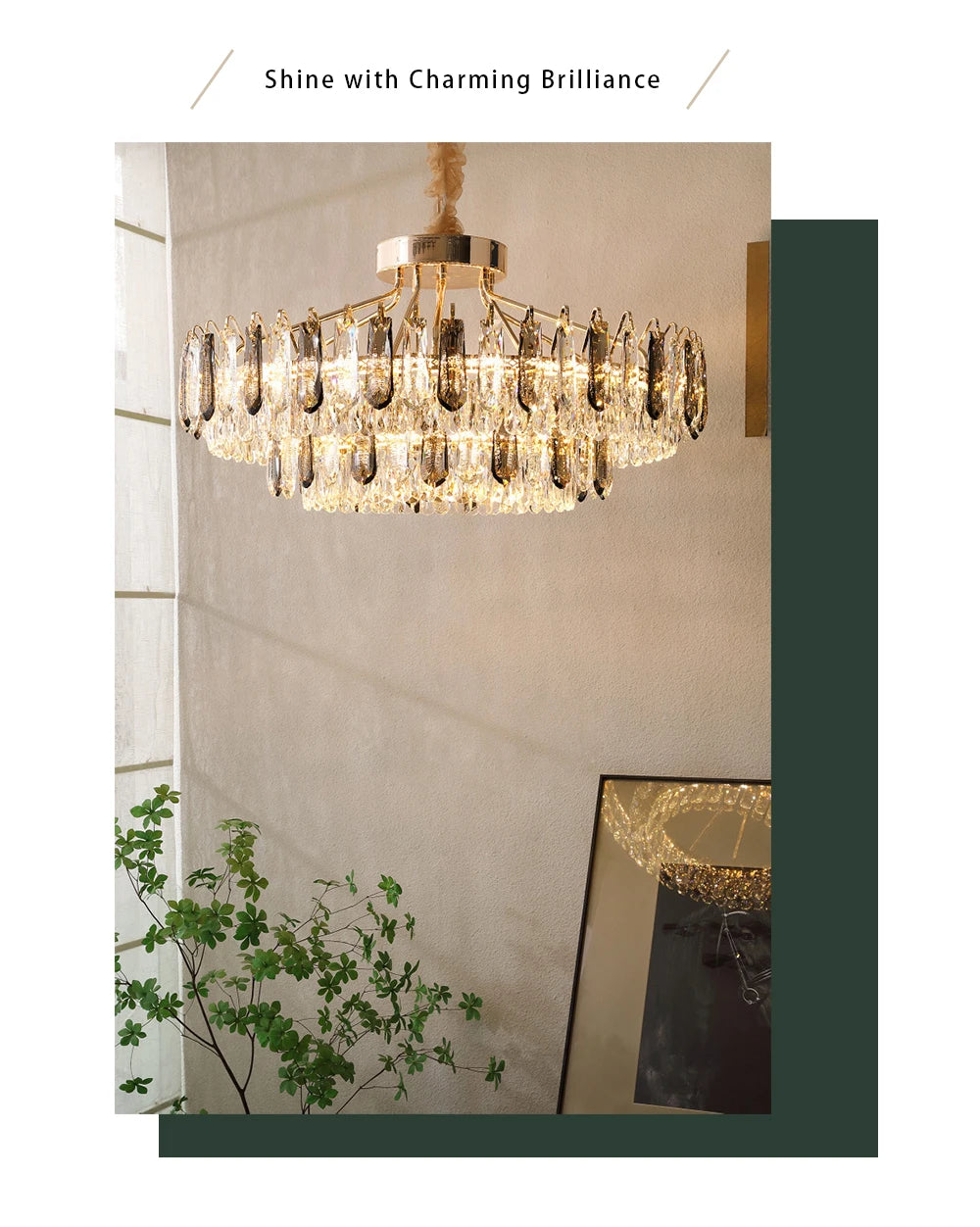 Clear Crystal Ceiling Chandeliers New LED Lights Luxury Rectangle Hanging Lamp Modern Home Decor Lustres for Dining Room Table