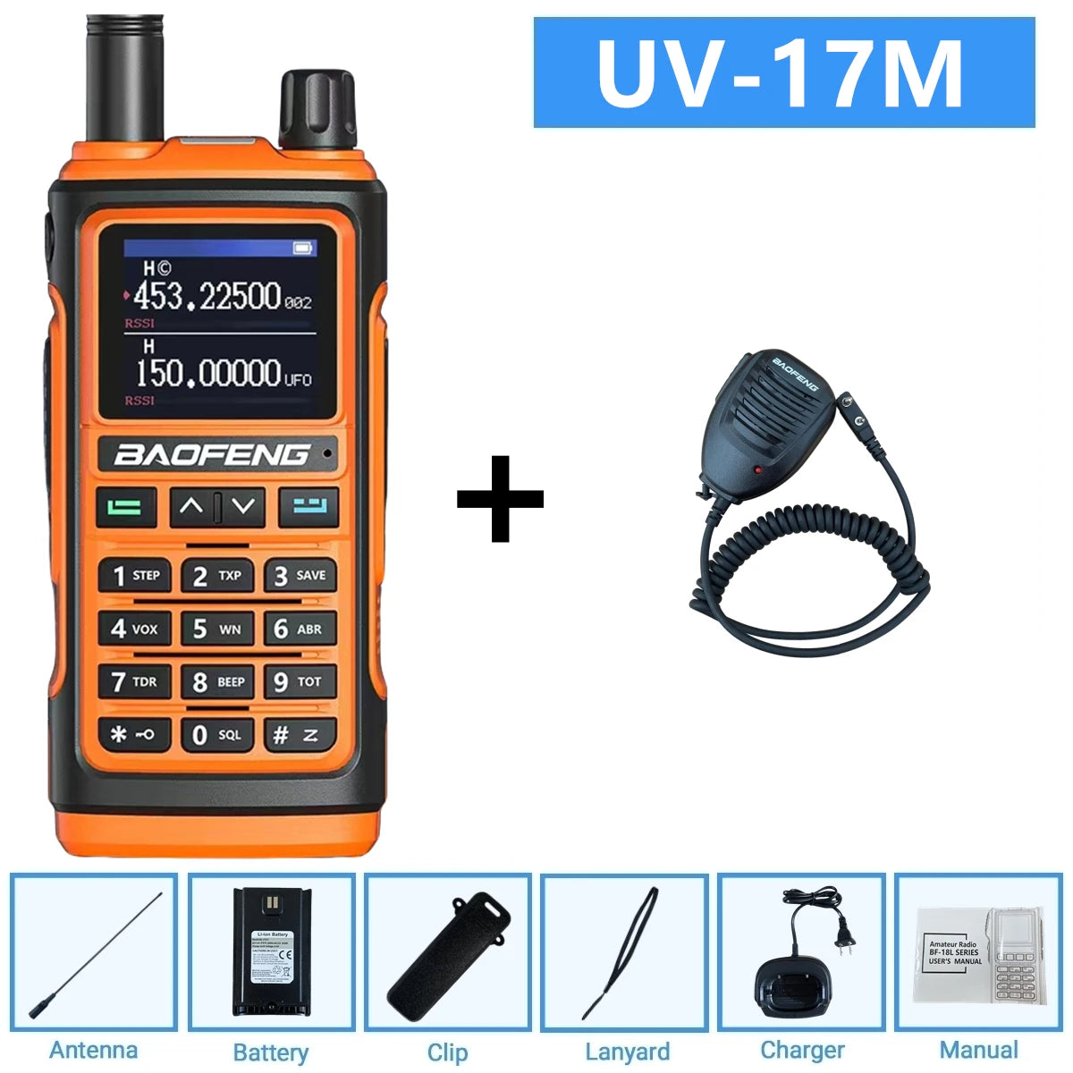 Baofeng 10W Ham Radio Uv-17R Long Range Walkie Talkie 999Ch Wireless Copy Air Band Type-C Emergency Tool For Enthusiasts