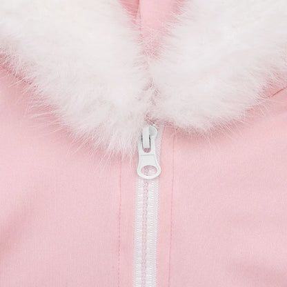 Nsauye Jumpsuits Women Long Sleeve Pullover Faux Fur Hoodies Skinny One Pieces Overalls Sexy Clubwear Sport Y2K Jumpsuit Rompers