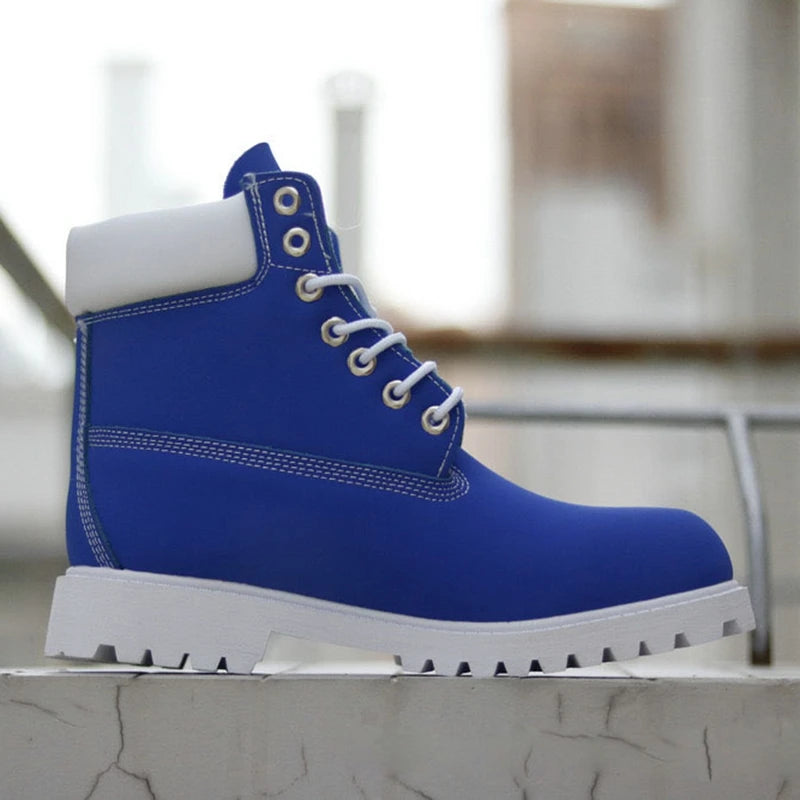 DOYUTIG Brand Split Leather Outdoor Boots For Men & Women Casual Couples Boots Fashion Mid Top Breathable Military Boots SG003