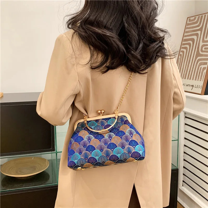 Luxury High Design Women Evening Bag Brand Party Banquet Glitter Bag for Ladies Wedding Clutch Handbag Shoulder Bag Chain Bolsas