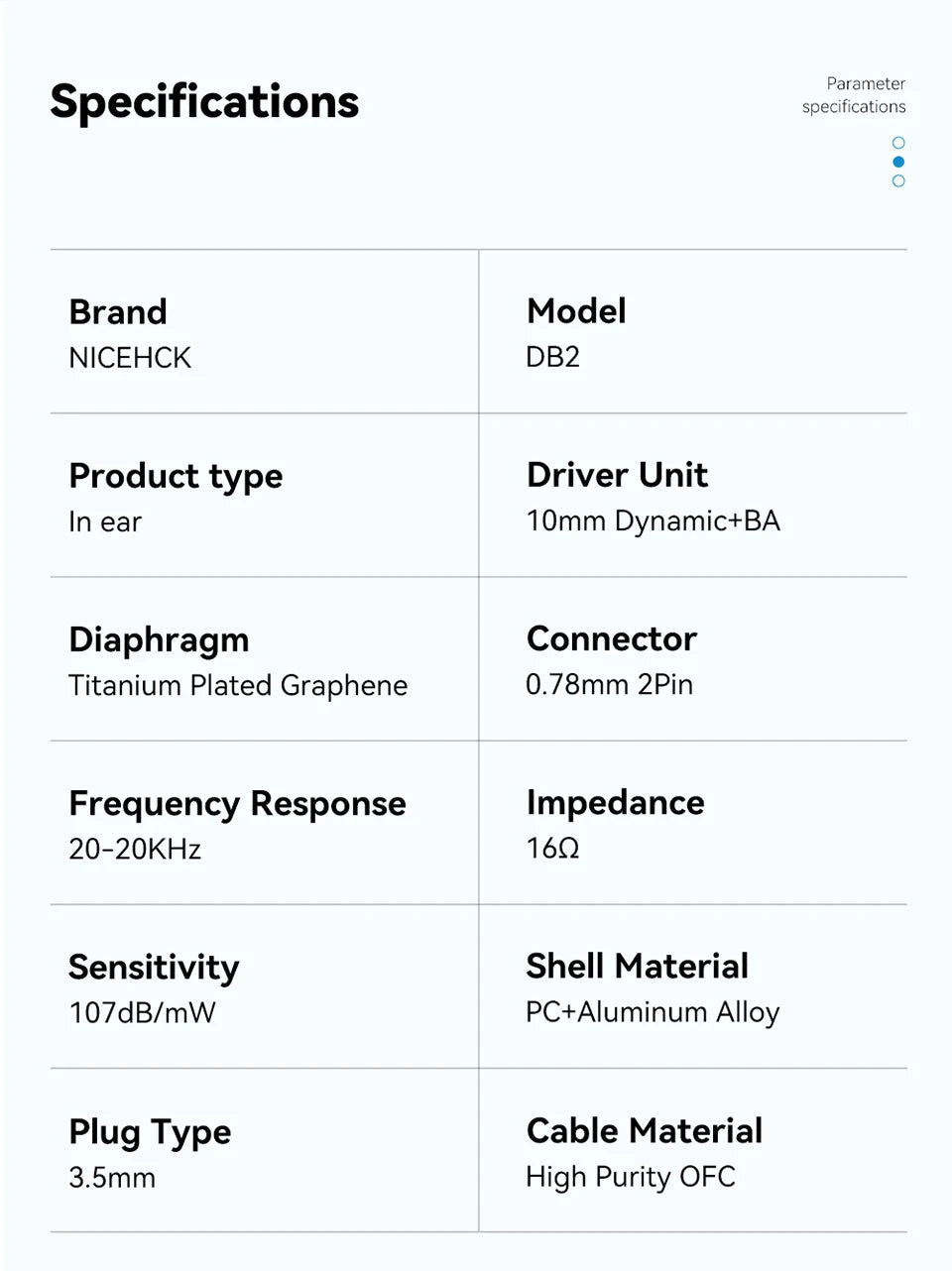 NICEHCK DB2 Wired Earbud IEM 1DD+1BA Hybrid Dual Driver HiFi Earphone With 0.78 2Pin Interface Warm Vocal Music In Ear Monitor