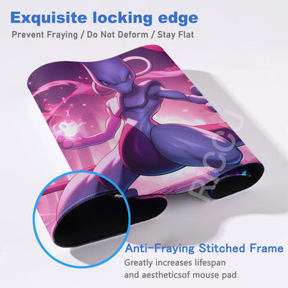Gaming Mouse Pad Large Rubber Keyboard Desk Mat Anti-slip Gamer Playmat Laptop PC Accessories Carpet Mewtwo P-Pokemon Mousepad