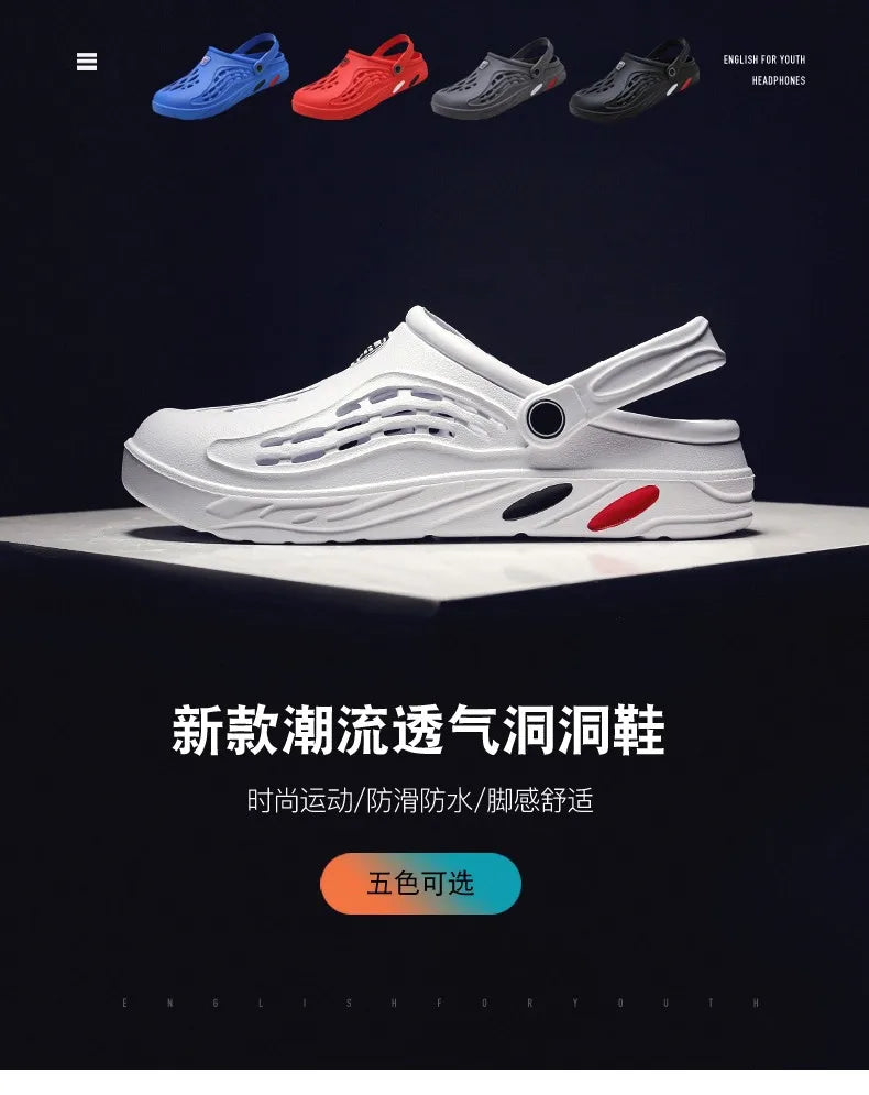 Summer Unisex Clogs Sandals Shoe Men Woman Hoof Thongs Stamp Garden Beach Big Size 36-49 Slippers for Men's Shoes Zapatos Hombr