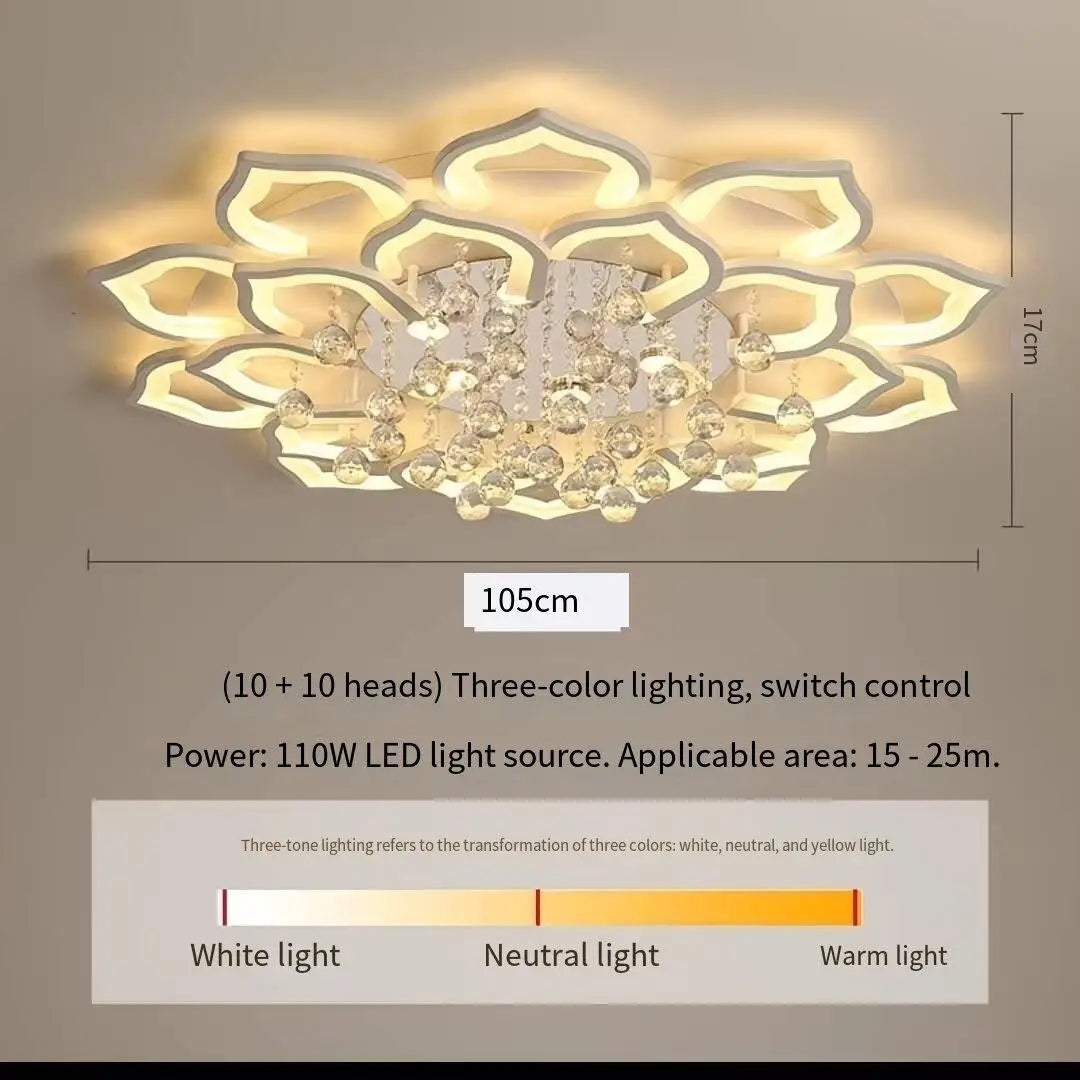 Modern Crystal Creative Ceiling Lamp Luxury Chandelier for Living Room Bedroom Kitchen Foyer LED Indoor Lighting Luster Fixture
