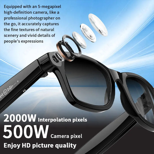 AI Smart Glasses with 8MP Camera Video Recording 100+ Languages Translation Sunglasses Bluetooth Call Music Play Men Women 2026