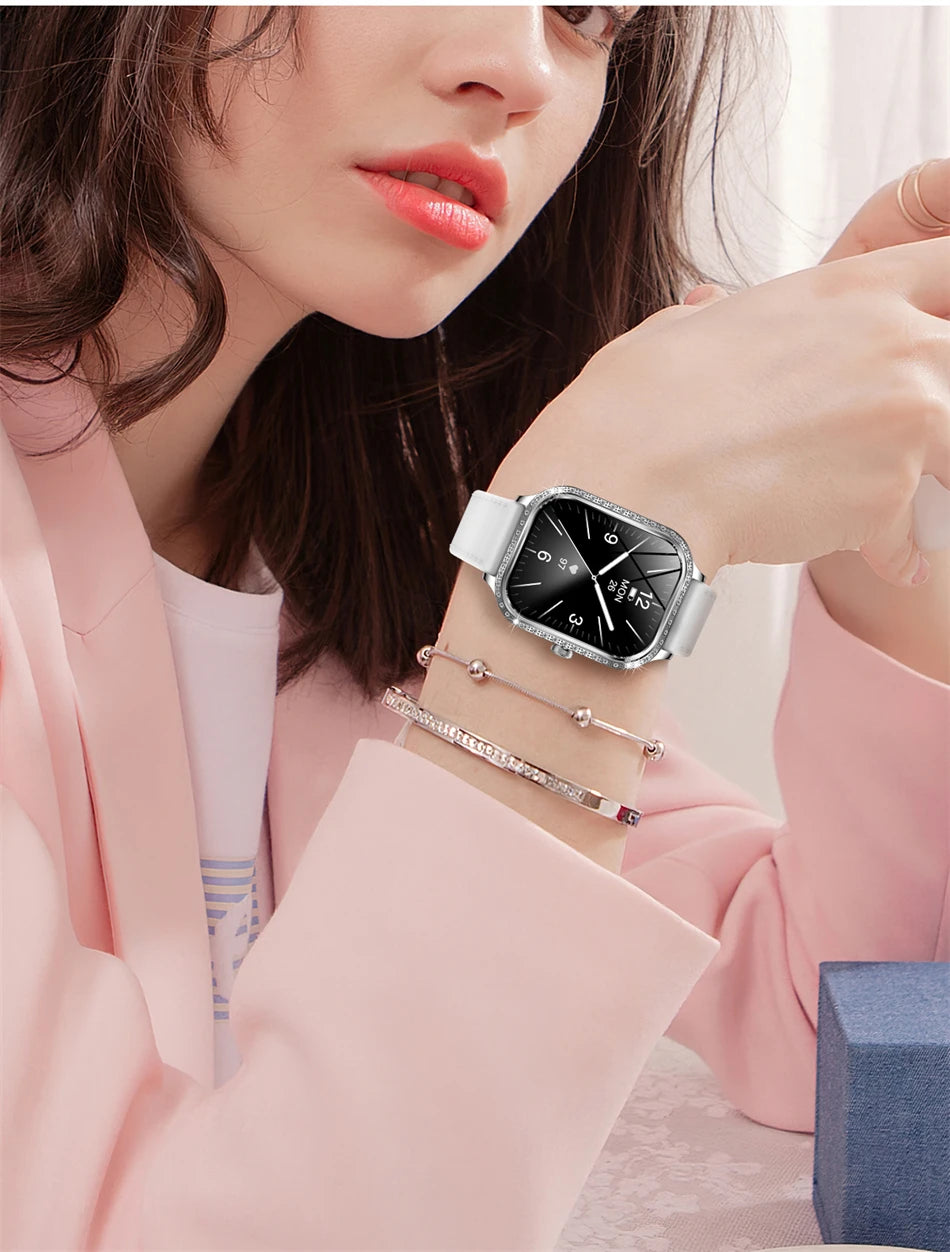 Ultra-Thin 1.76 AMOLED Curved Screen Watches HD Display Time Call Alert Men Women Smart Watch Ladies Gift Android IOS 2025 New