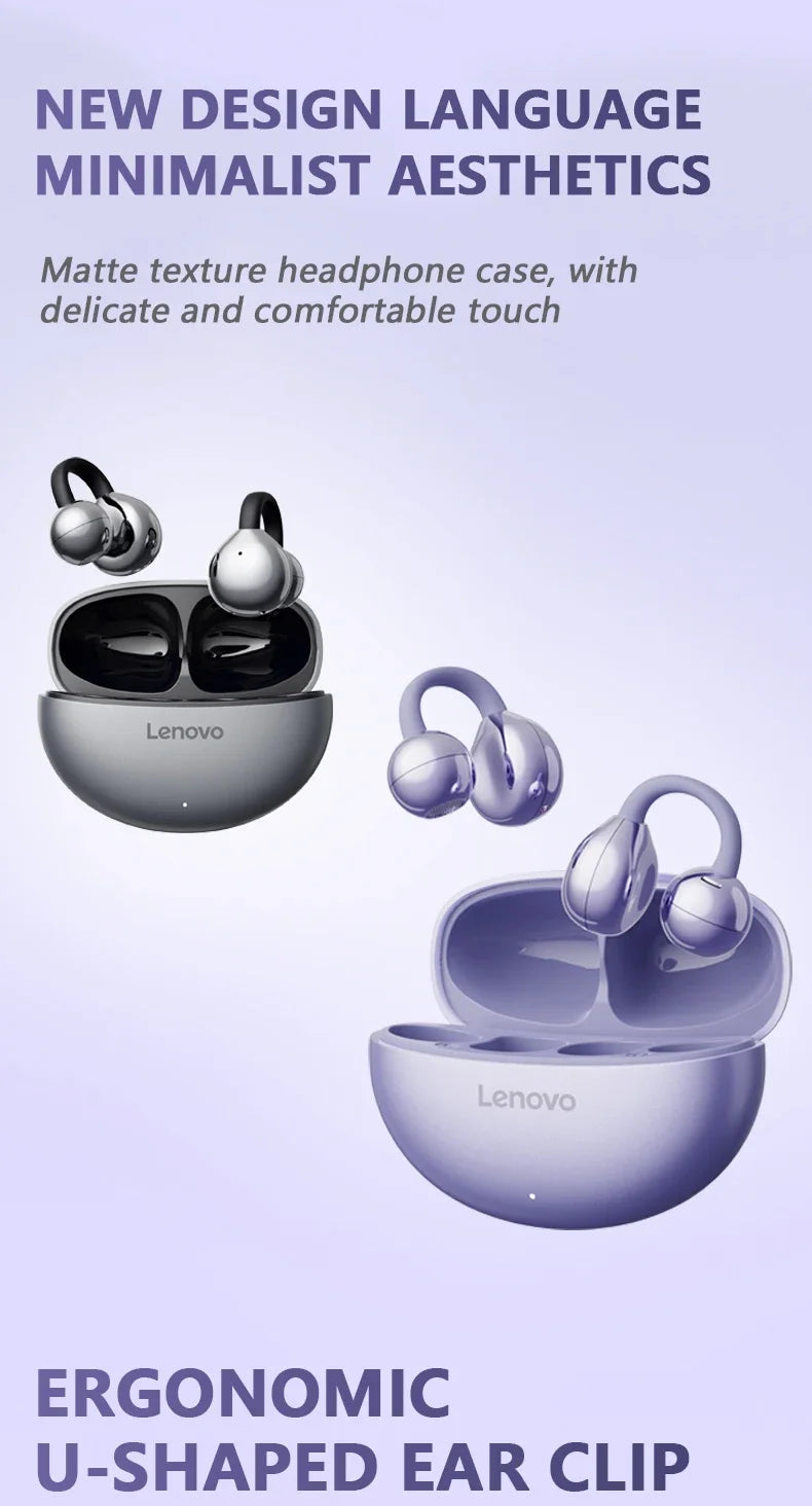 Original Lenovo TA410 Bone Conduction Wireless Earphones OWS 5.4 Bluetooth Headphones Stereo Music Call Noise Cancelling Earbuds