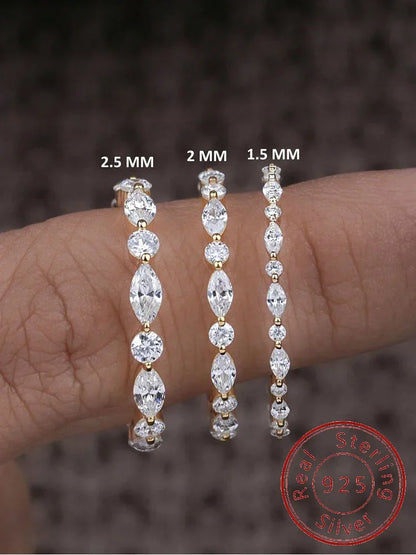 925 Sterling Silver Simplicity Classic Zircon Bead Ring For Women Engagement Wedding Luxury Fashion High Quality Fine Jewelry