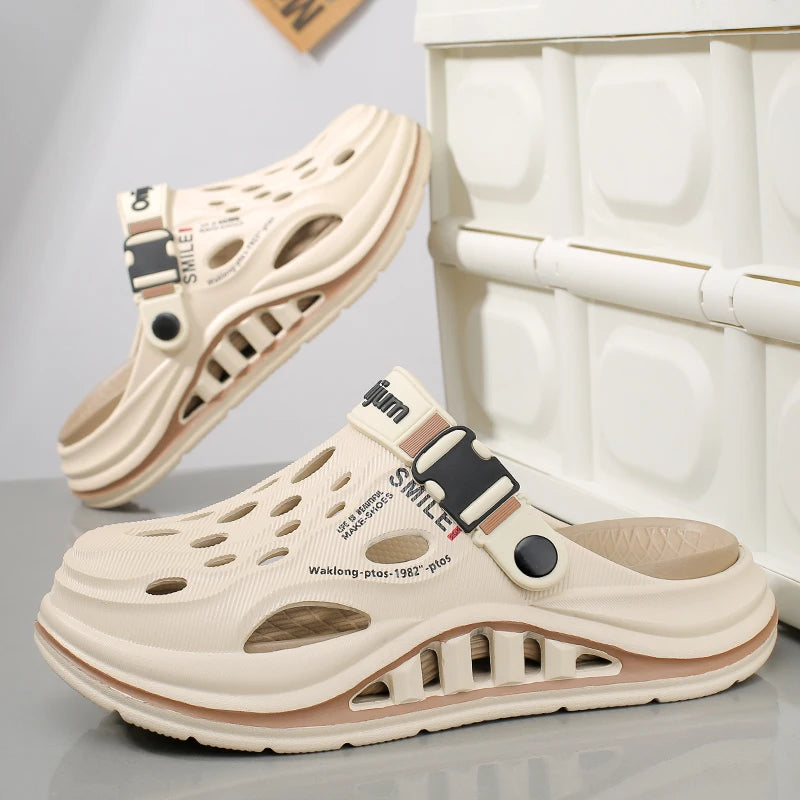 Summer Men's Beach Clogs Outdoor Sandals Comfortable Slippers EVA Slides For Men Casual Garden Shoes Male Women Beach Slippers