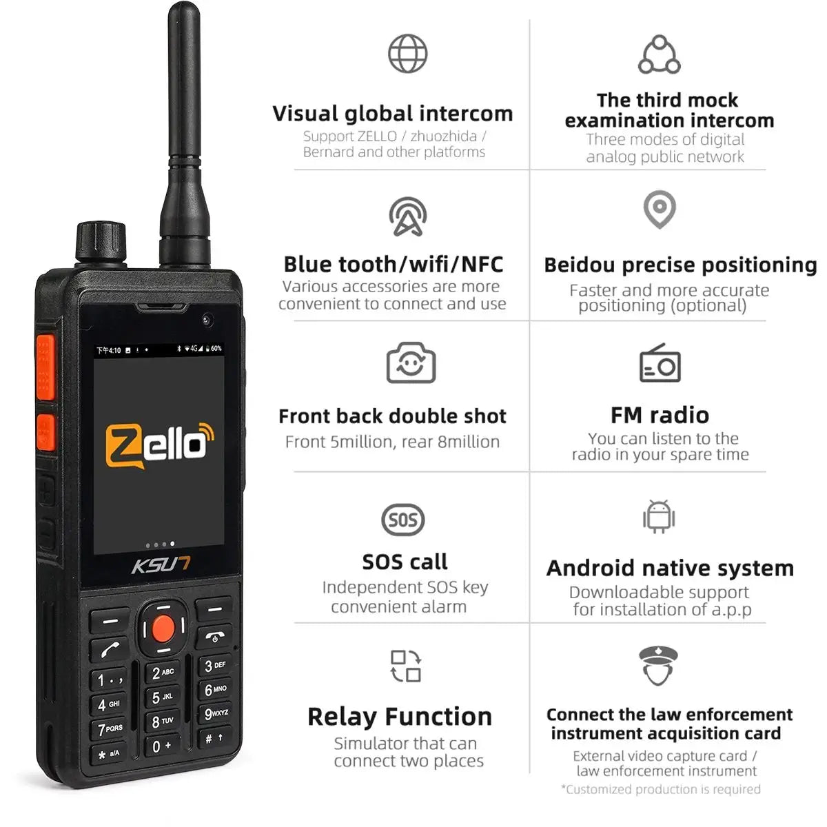KSUT AL2 Powerful Than Motorola Walkie Talkie Digital Network Zello Radio Long Range Professional Radio Communicator  Wireless