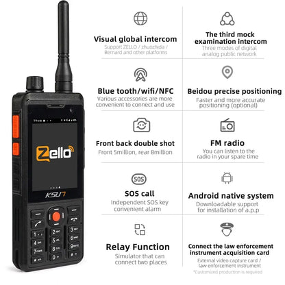 KSUT AL2 Powerful Than Motorola Walkie Talkie Digital Network Zello Radio Long Range Professional Radio Communicator  Wireless