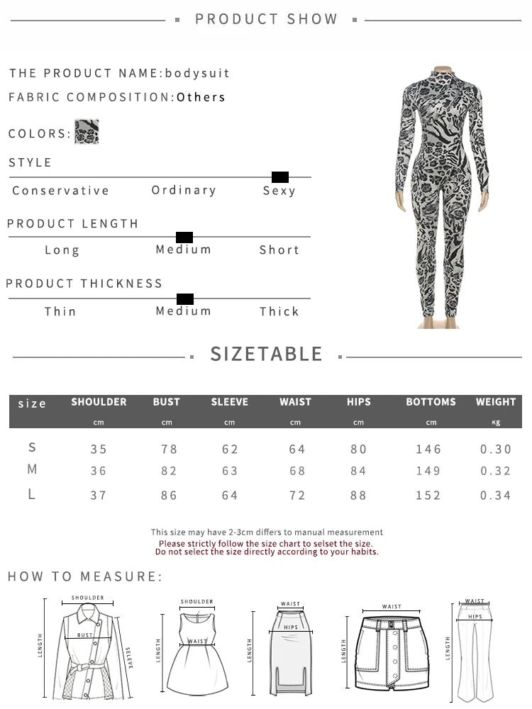 Kliou Leopard Print Jumpsuit Woman Autumn Trend Turtleneck Full Sleeve Skinny Peach Hip Hot Girls Midnight Sexy Fashion Overalls