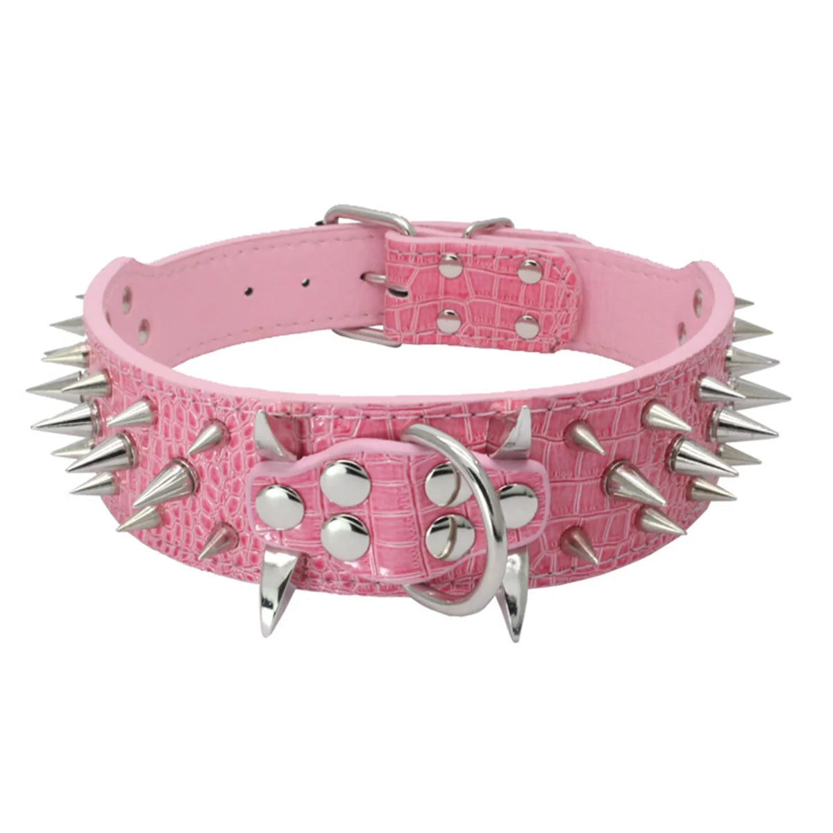 Spiked Dog Collar And Leash Set, Rivet Leather Dog Collar Adjustable Dog Collar For Outdoor Walking